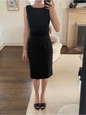 Dolce & Gabbana Black Textured Sheath Dress Leopard Print Lining